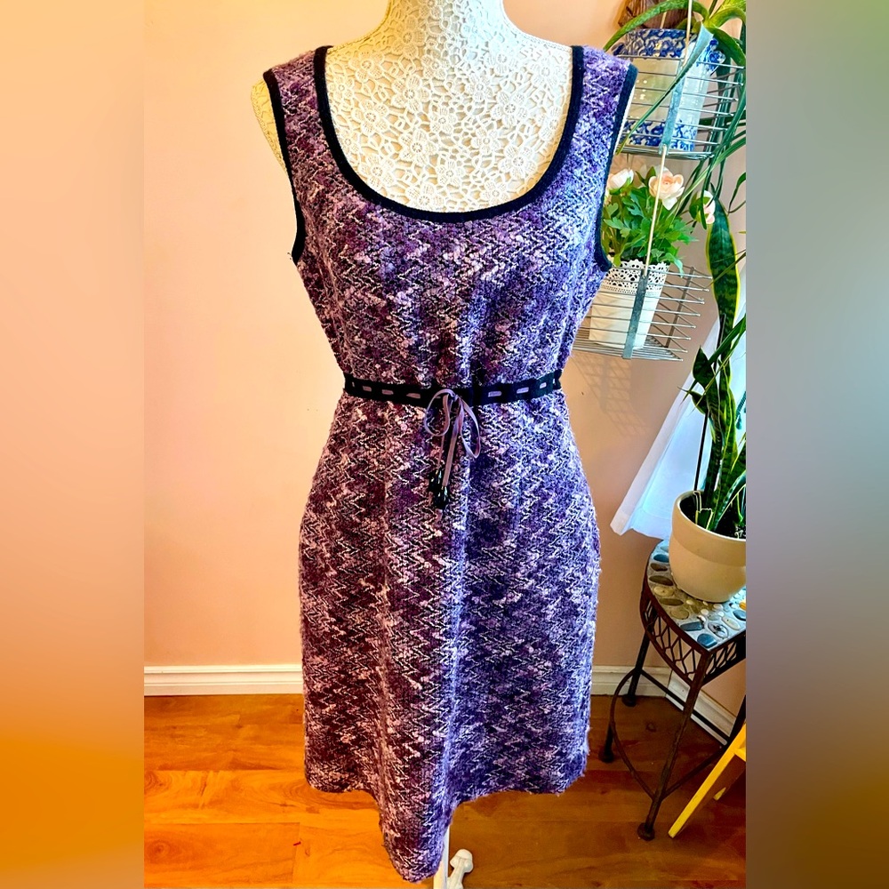 1990's Purple 'Mandala' Sleeveless Pinafore Style Dress Size Medium